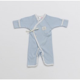 Pijama para prematuro algodón hipoalergénico liso azul
